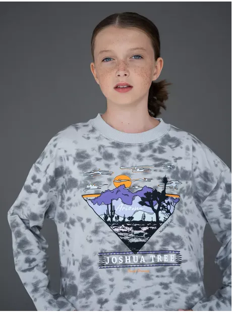 Лонгслив для девочки серый, варенка