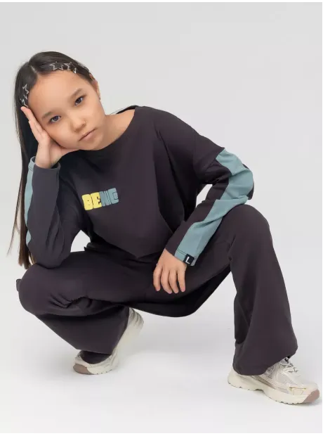 Костюм для девочки, лонгслив и брюки клеш