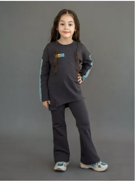 Костюм для девочки, лонгслив и брюки клеш