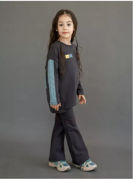 Костюм для девочки, лонгслив и брюки клеш