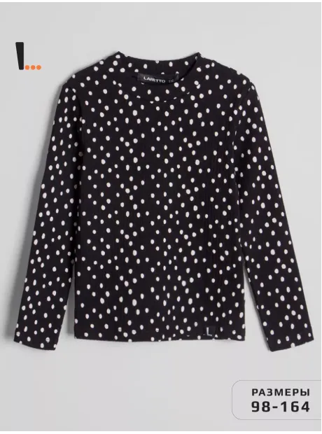 Лонгслив базовый для девочки с принтом