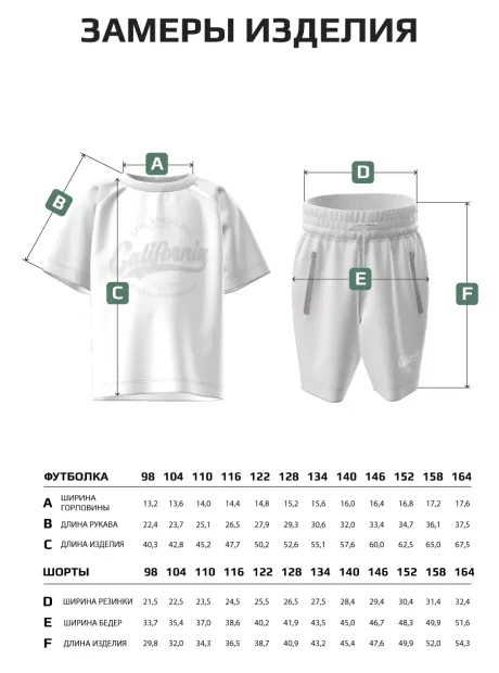 Костюм в сад детский футболка и шорты