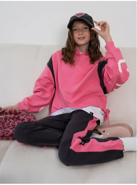 Костюм для девочки, худи,брюки,футболка