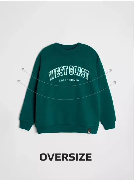 Зеленый свитшот спортивный детский