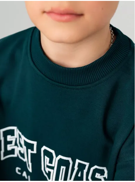 Зеленый свитшот спортивный детский