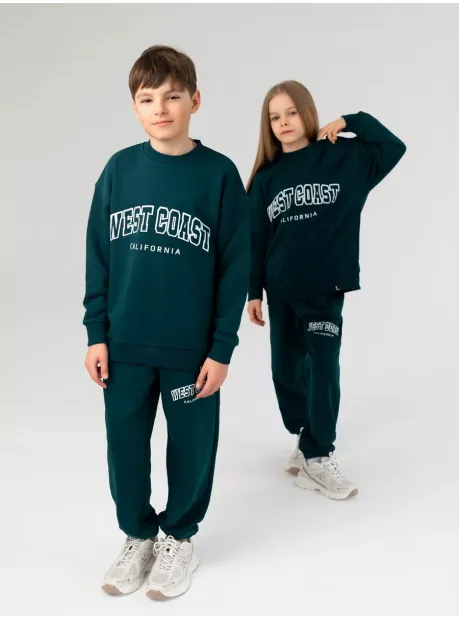 Зеленый свитшот спортивный детский