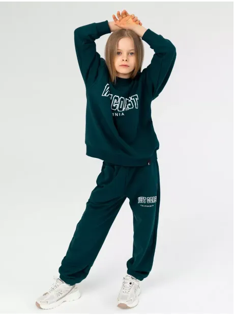 Зеленый свитшот спортивный детский