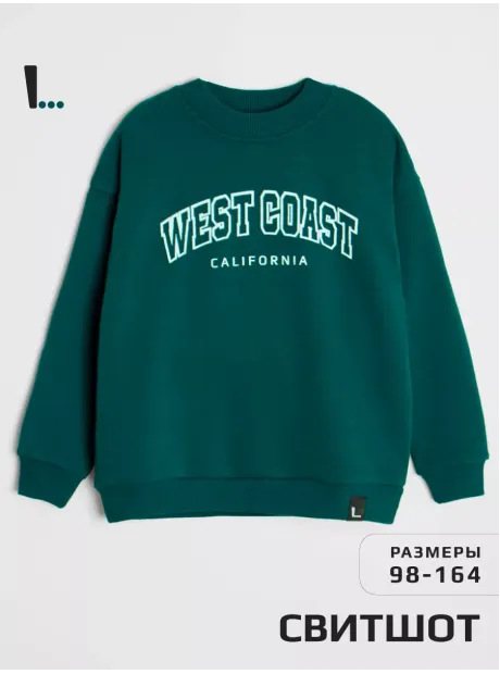 Зеленый свитшот спортивный детский