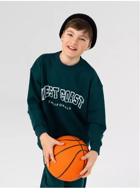 Зеленый свитшот спортивный детский