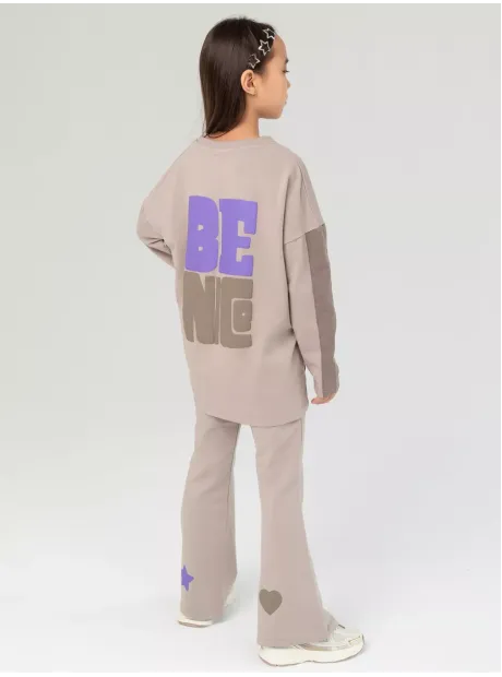 Костюм для девочки, лонгслив и брюки клеш