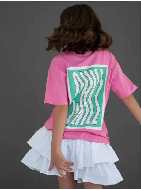 Хлопковая футболка детская оверсайз с принтом