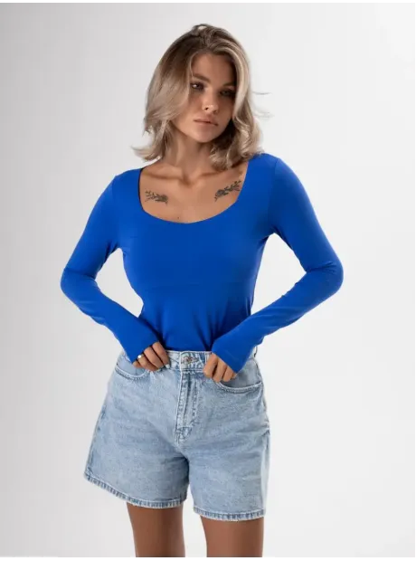 Лонгслив облегающий трикотажный