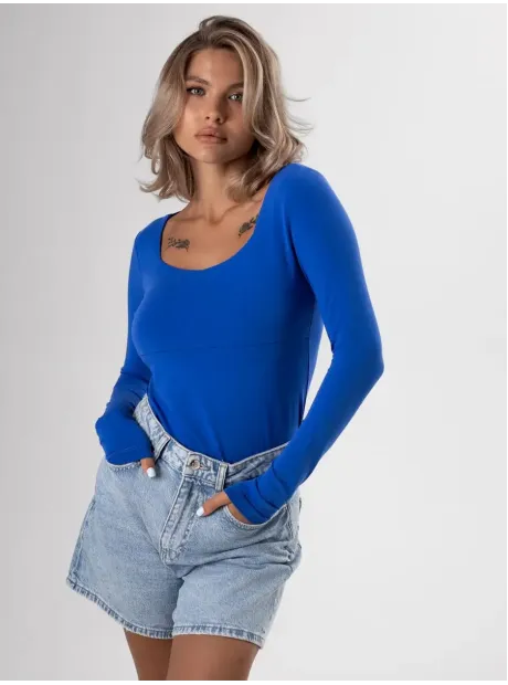 Лонгслив облегающий трикотажный