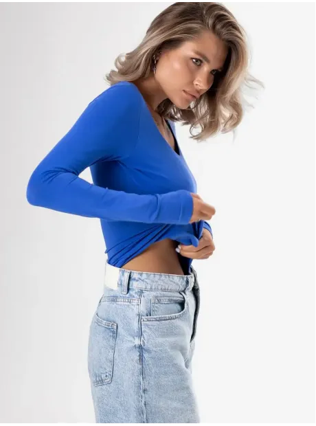 Лонгслив облегающий трикотажный