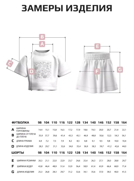 Футболка и шорты для девочки