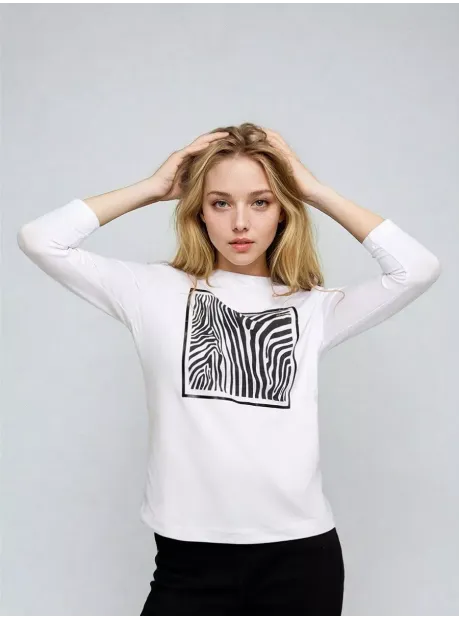 Белый лонгслив рукав три четверти