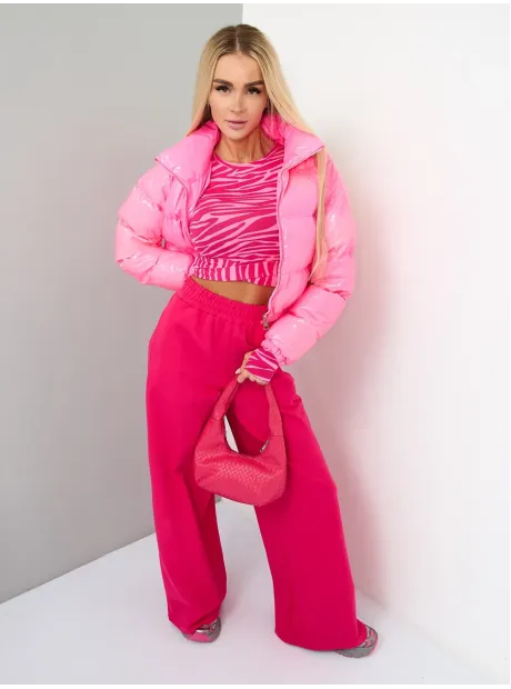 Розовый спортивный костюм женский на завязках