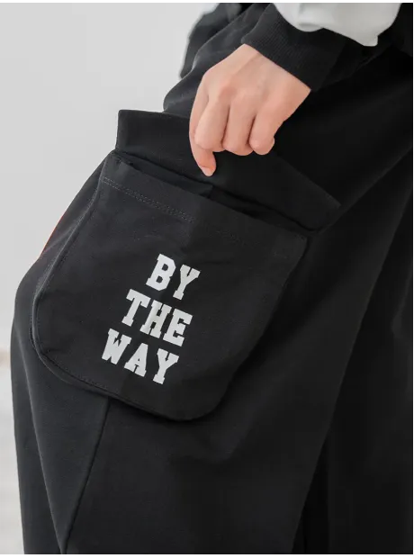 Спортивный костюм, черный для девочки