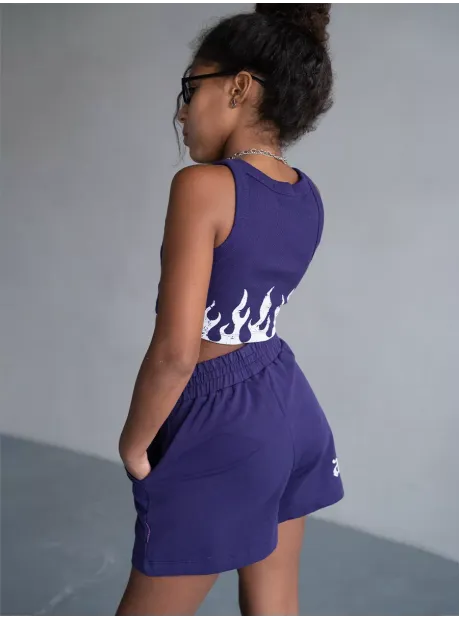 Спортивный костюм для девочки в сад топ и шорты