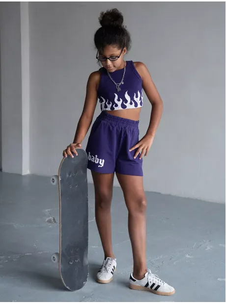 Спортивный костюм для девочки в сад топ и шорты