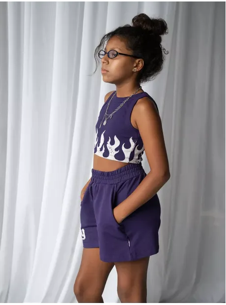 Спортивный костюм для девочки в сад топ и шорты