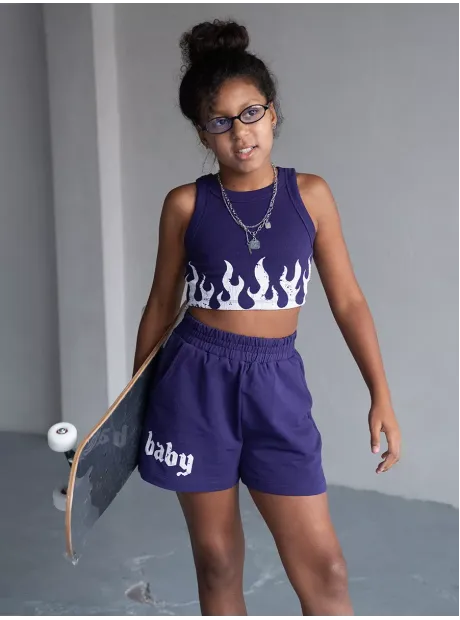 Спортивный костюм для девочки в сад топ и шорты