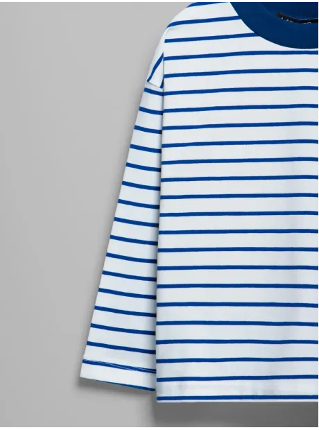 Лонгслив школьный детский с рукавами в полоску