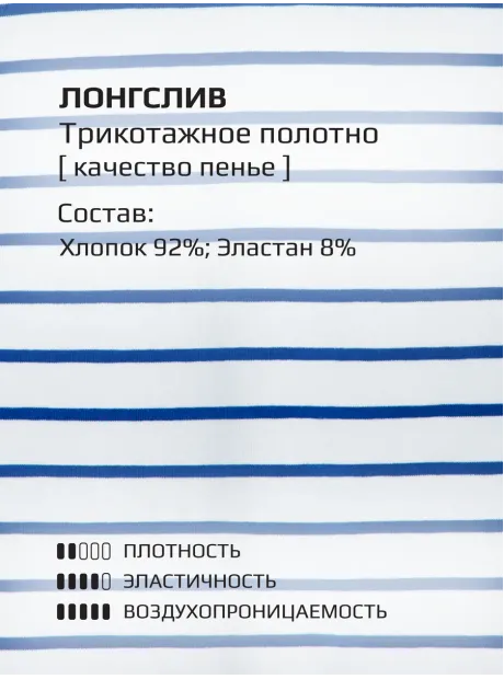 Лонгслив школьный детский с рукавами в полоску