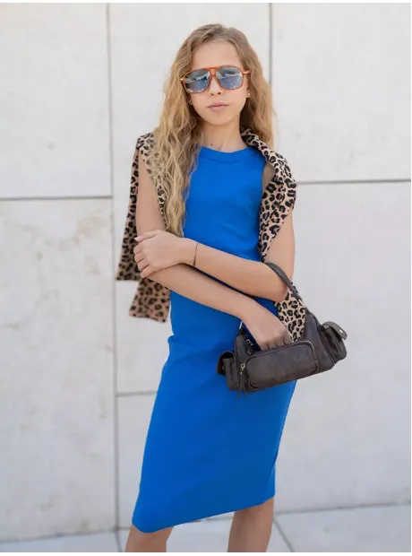 Синее платье в сад для девочки