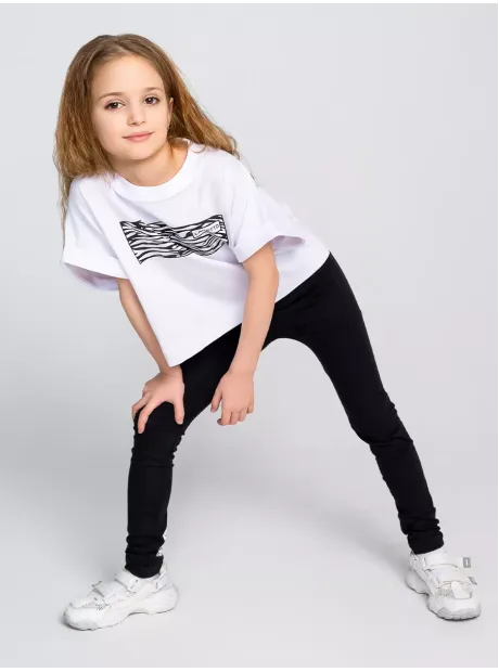 Костюм спортивный для девочки, футболка топ и лосины