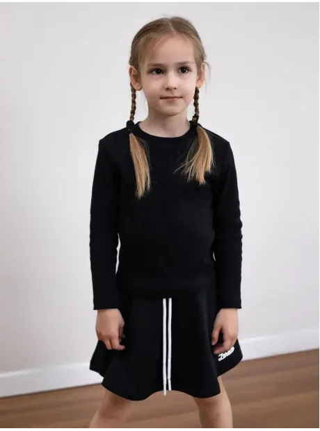 Костюм трикотажный демисезонный, лонгслив и юбка