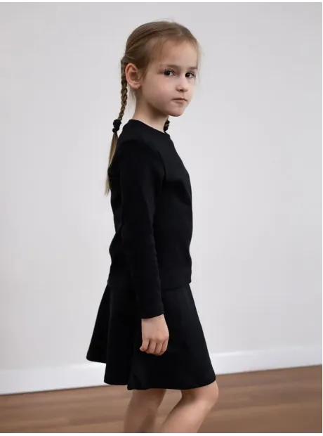 Костюм трикотажный демисезонный, лонгслив и юбка