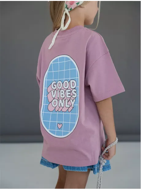 Футболка детская оверсайз с принтом трикотажная