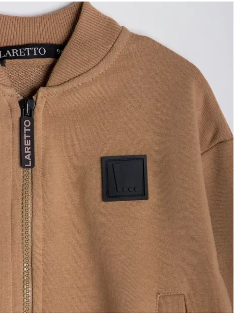 Бежевый спортивный костюм для мальчика на молнии