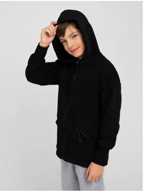 Черная толстовка на молнии для мальчика