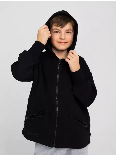 Черная толстовка на молнии для мальчика
