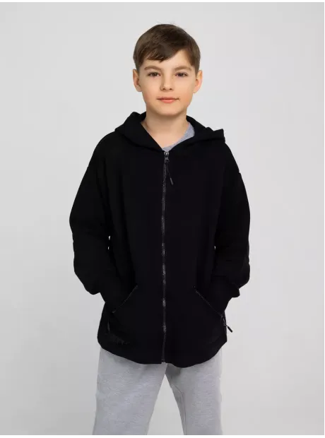 Черная толстовка на молнии для мальчика