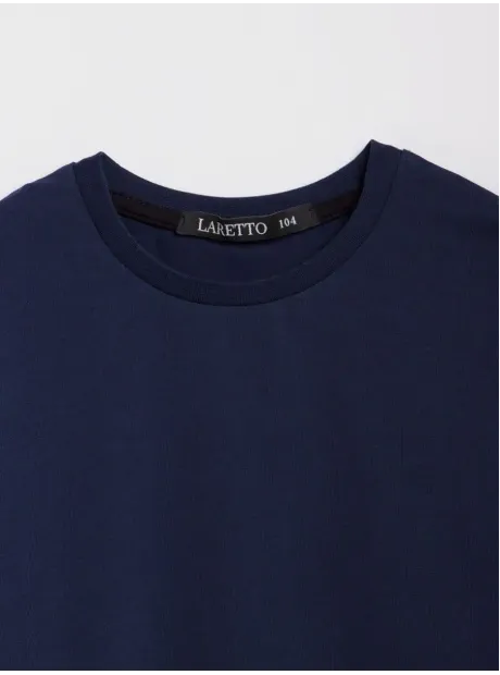 Синий лонгслив оверсайз для мальчика