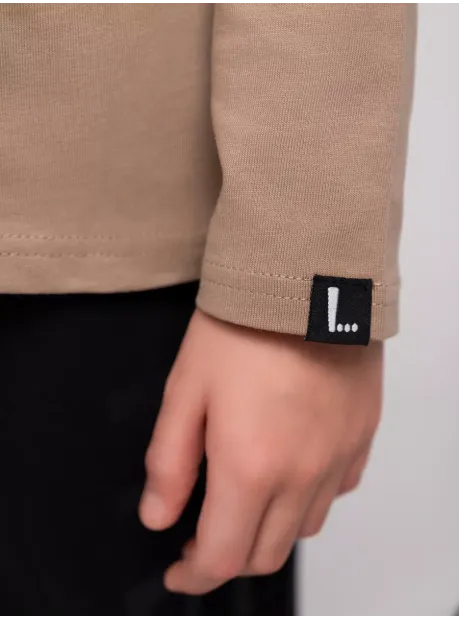 Бежевый лонгслив оверсайз для мальчика