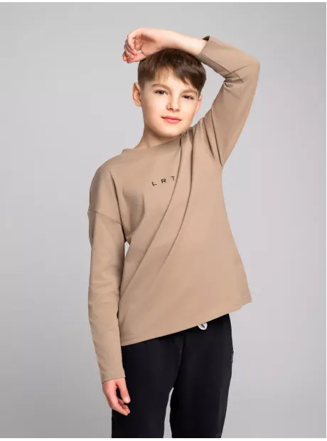 Бежевый лонгслив оверсайз для мальчика