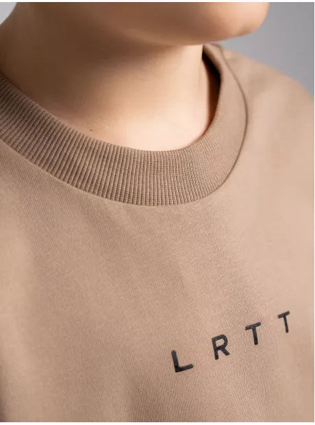 Бежевый лонгслив оверсайз для мальчика