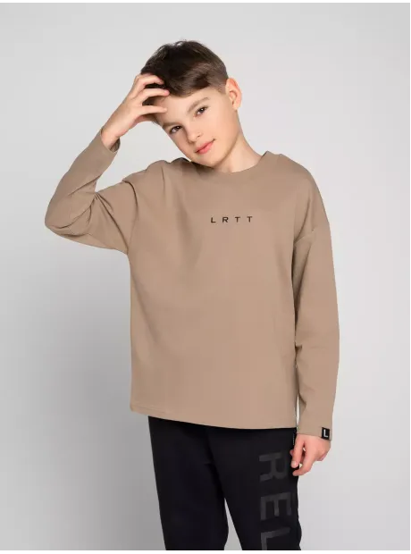 Бежевый лонгслив оверсайз для мальчика
