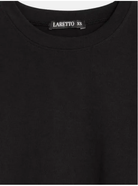 Черный лонгслив трикотажный классический