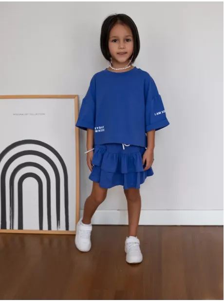 Костюм летний трикотажный футболка и юбка шорты