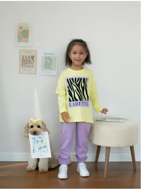 Лимонный спортивный костюм для девочки