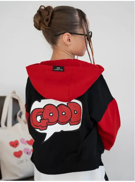 Красно-черный спортивный костюм тройка, детский