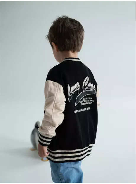 Черный бомбер для мальчика