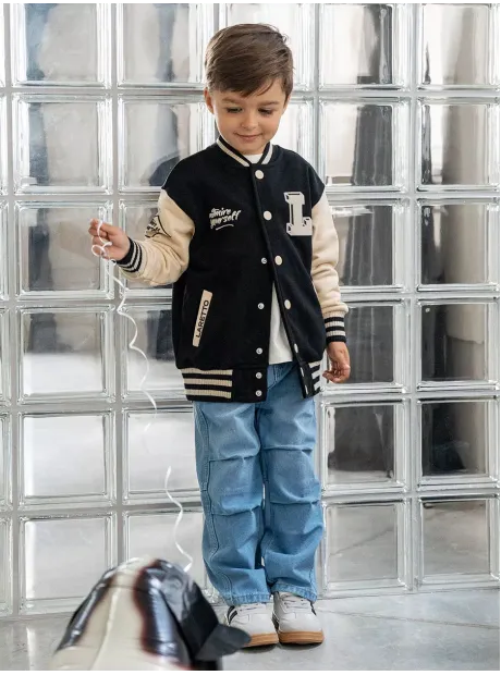 Черный бомбер для мальчика