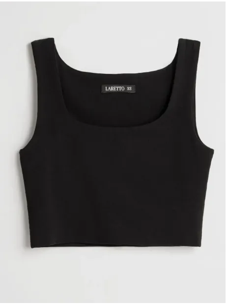 Черный кроп топ укороченный под пиджак