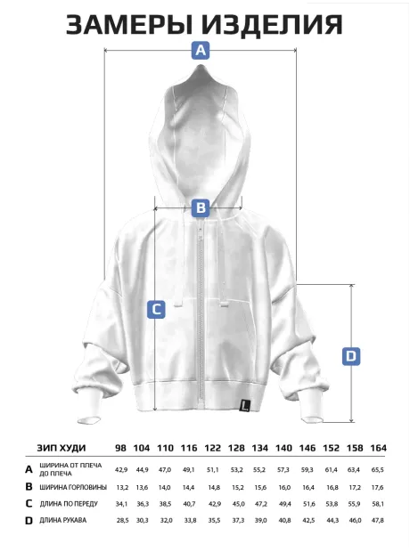 Худи для девочки синяя варенка